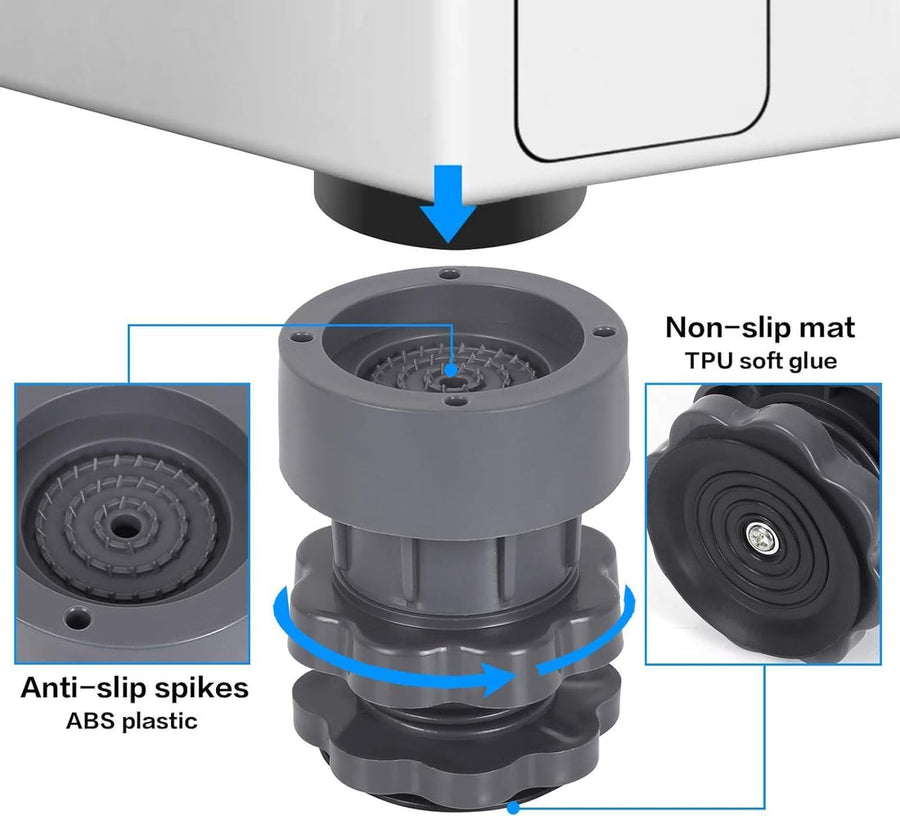 Ultra-Quiet Anti-Vibration Support Pads for Front & Top-Load Washing Machines